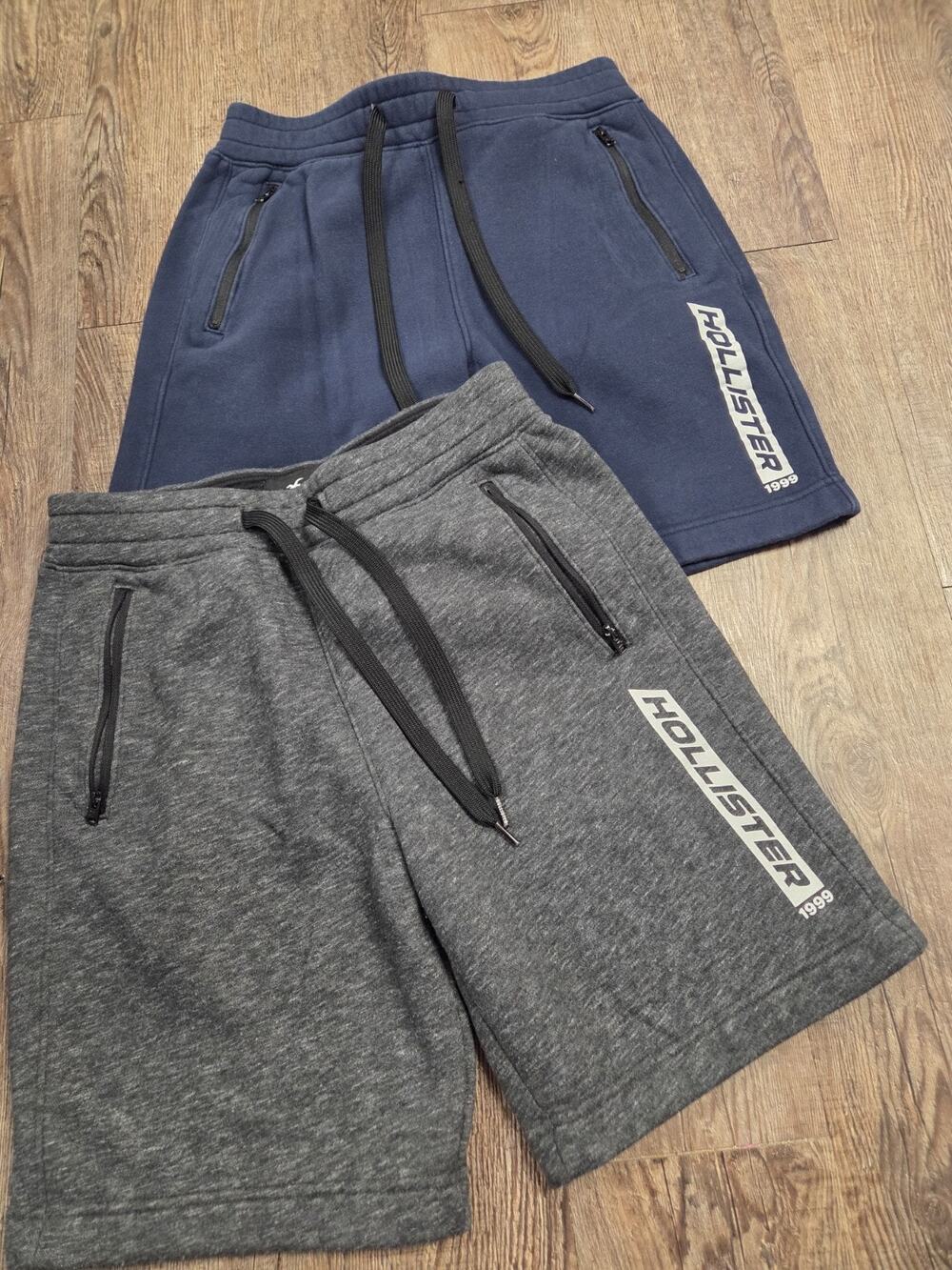 Hollister Men's XS Sweatshorts Knit Shorts Athletic Gray Navy Lot of 2